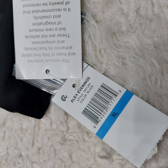 Alex Evening Women's Black Chiffon V-Neck Blouse Top Size XL - Picture 6 of 9